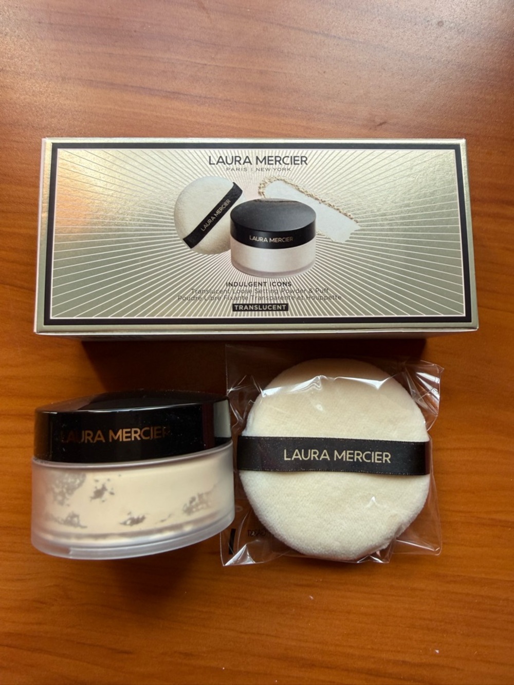 Laura Mercier Translucent Loose Setting Powder + Puff Set FULL SIZE NEW